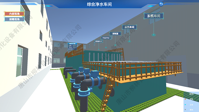 數字孿生綜合凈水車間界面2 數字孿生綜合凈水車間界面2